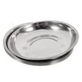 thumbnail image 3 of 6 piezas bandejas redondas grandes platos de acero inoxidable platos redondos platos de almacenamiento de cocina (plata), 3 of 8