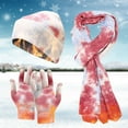 thumbnail image 2 of iHPH7 Hat Gloves Scarf Set Women Winter Hat Gloves Scarf Set Beanie Knit Hat Winter Scarf Warm Gloves Winter Accessories Red One Size, 2 of 6