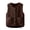 Coffee, variant on HAJWOH Women's Fuzzy Fleece Vest Oversized Sherpa Button Down Jacket Fall Fashion Warm Sleeveless Cardigan Outerwear