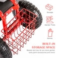 thumbnail image 4 of Kinbor Garden Cart Rolling Work Adjustable Swivel Seat for Planting w/Tray Basket Extendable Handle, 4 of 7