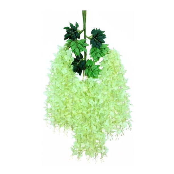 Flores artificiales de glicina, guirnalda colgante de glicina falsa, cadena de flores de seda sintética para arco de boda, ceremonia, fiesta, jardín, hogar, decoración de fondo.