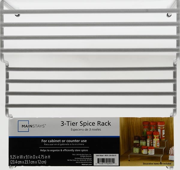 ***Discontinued***Mainstays 3Tier Wire Spice Rack, Satin Nickel