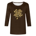 thumbnail image 6 of St. Patrick's Day T-Shirt for Women Leopard Print Shamrock Graphic Crewneck Long Sleeve Soft Relaxed Fit Festive Holiday Clover Graphic Tee, 6 of 7