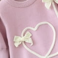 thumbnail image 4 of Robe d'Amour pour Bébés et Tout-Petites Filles, Robe Chandail Automne Hiver, Doux Vent, Nœud, Col Ras du Cou, Robes Décontractées pour 1-5 Ans, 4 of 5