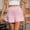 Pink, variant on Bzhegqhd Women's Summer Solid Color High Waisted Shorts with Floral Pleated Hem Casual Shorts