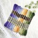 thumbnail image 4 of 12 madejas, 105 yardas, 6 hebras, hilo de bordar matizado, morado y verde, para pulseras de la amistad., 4 of 9