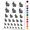 Black, variant on Happy Easter Floral Designer Bunny Water Resistant Temporary Tattoo Set Fake Body Art Collection - Yellow