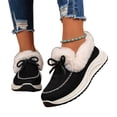 thumbnail image 5 of NexTorq Women's Winter Shoes Fuzzy Lined Warm Slip-On Boots with Bow Thick Sole Moc Toe Cozy Cold Weather Footwear for Walking and Everyday Comfort Wear Black US-7.5 (EU-40), 5 of 7