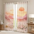 thumbnail image 2 of Manfei Sunset Flower Floral Blackout Curtains Set of 2 (52x84 Each),Natural Landscape Theme Window Curtains,Gradient Pink Orange Curtains and Drapes For Girls Teens,Luxury Bedroom Decor, 2 of 6