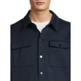 Men's Knit Fleece Shirt Jacket with Chest Pockets, Sizes S3XL