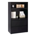 thumbnail image 2 of Hirsh 36 inch Wide 2 Drawer Metal Lateral Combo File Cabinet for Home and Office, Holds Letter, Legal and A4 Hanging Folders, Black, 2 of 17