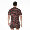 thumbnail image 2 of Red Meat Pattern Short Sleeve Men'S Rompers, Food Lover Casual Summer Jumpsuits Outfit, 2 of 4