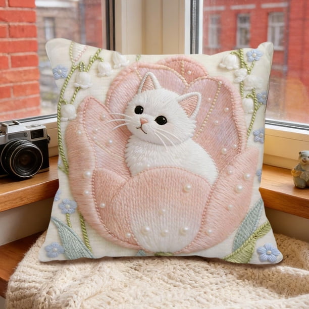 Uuiauoio Cute Animals Decorative Throw Pillow Cover , Animals Family Animals Outdoor Pillow Cases Square Standard Cushion Cover for Sofa Couch Bed Car 17.72x17.72 inch