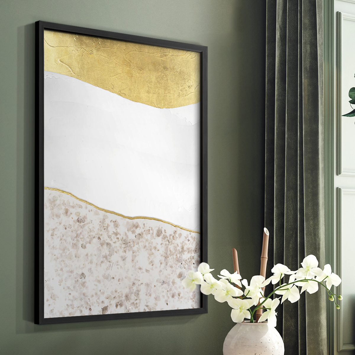 Whitestone I Framed Print in Black Solid Wood 22 x 28 Framed Print