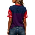 thumbnail image 4 of Womens Raglan Sleeve Soccer Shirt, Patriotic USA Flag Printed Short Sleeve Athletic Jerseys, Dark Purple XXL, 4 of 4