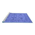 thumbnail image 2 of Ahgly Company Machine Washable Indoor Round Oriental Blue Industrial Area Rugs, 5' Round, 2 of 4