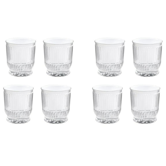 8 x Flower Pots-Transparent & White