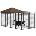 thumbnail image 1 of PawHut Dog Kennel Outdoor for Large and Medium Dogs, Black, 1 of 10