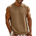thumbnail image 3 of Tank Tops Men Sleeveless Crew Neck Crochet Stitch Loose Hawaiian Beach Shirts Pullover Fathers Gift, 3 of 7