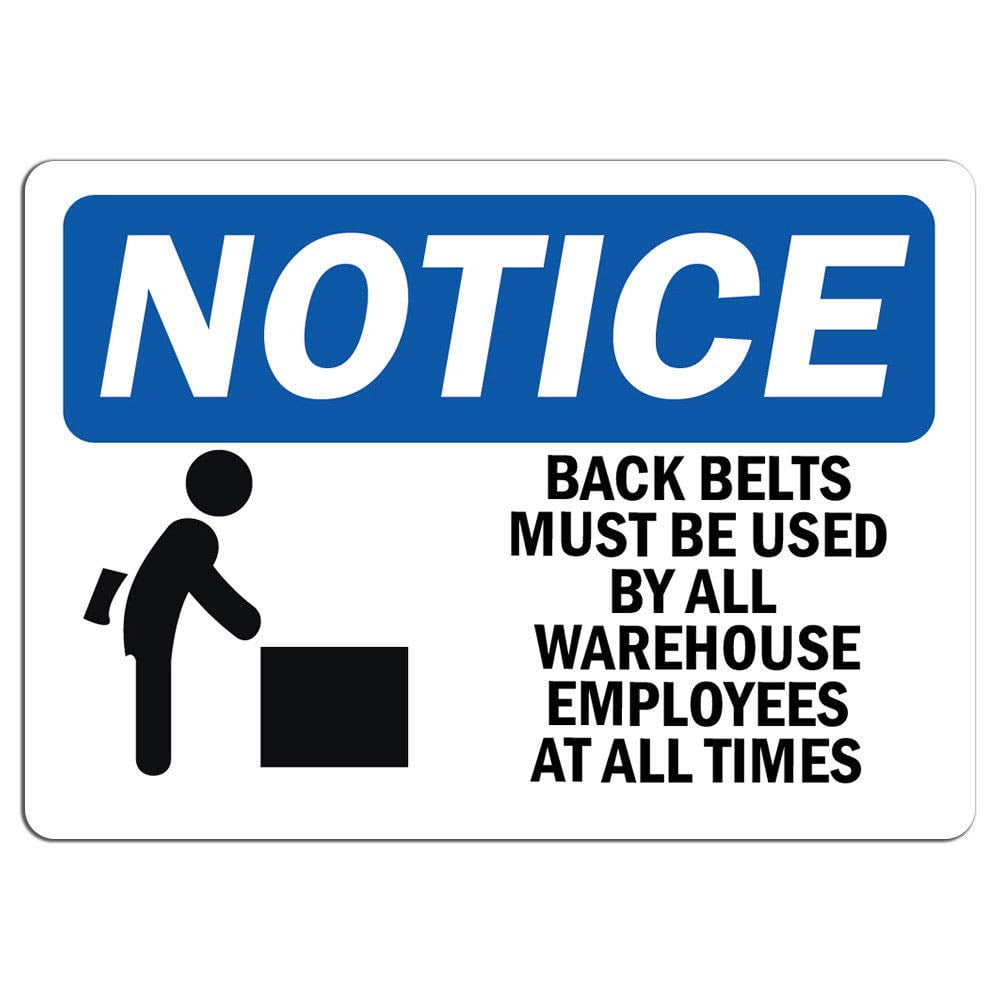 Notice Notice Back Belts Must Be Used Safety Notice Signs For Work Place Safety 12x18 Aluminum Sign Easy Installation Lifetime Warranty Walmart Com Walmart Com Notice Notice Back Belts Must Be Used Safety Notice Signs For Work Place Safety 12x18 Aluminum Sign Easy Installation Lifetime Warranty Walmart Com Walmart Com