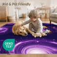 thumbnail image 4 of ODIKA 8'x10' Washable Area Rug Non-Slip Chair-Friendly Mat Cosmic Galaxy Swirl Abstract Nebula Stardust Constellation Purple Starry for Dining Room, Large Office, Lounge, 4 of 7