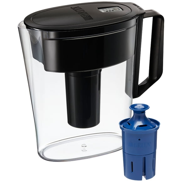Pichet de Filtre à Eau Remis à Neuf Brita 36456 Petit 6 Tasses, Noir