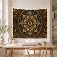 thumbnail image 5 of Intricate Mandala on Dark Mottled Background, Mystical Vintage for Boho Decor Lovers, Ornate Teal Wall Art, Housewarming Gift Tapestry Wall Hanging for Bedroom and Living Room, 5 of 7
