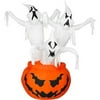 Airblown Halloween Inflatable Three Ghosts in Pumpkin, 8' Tall