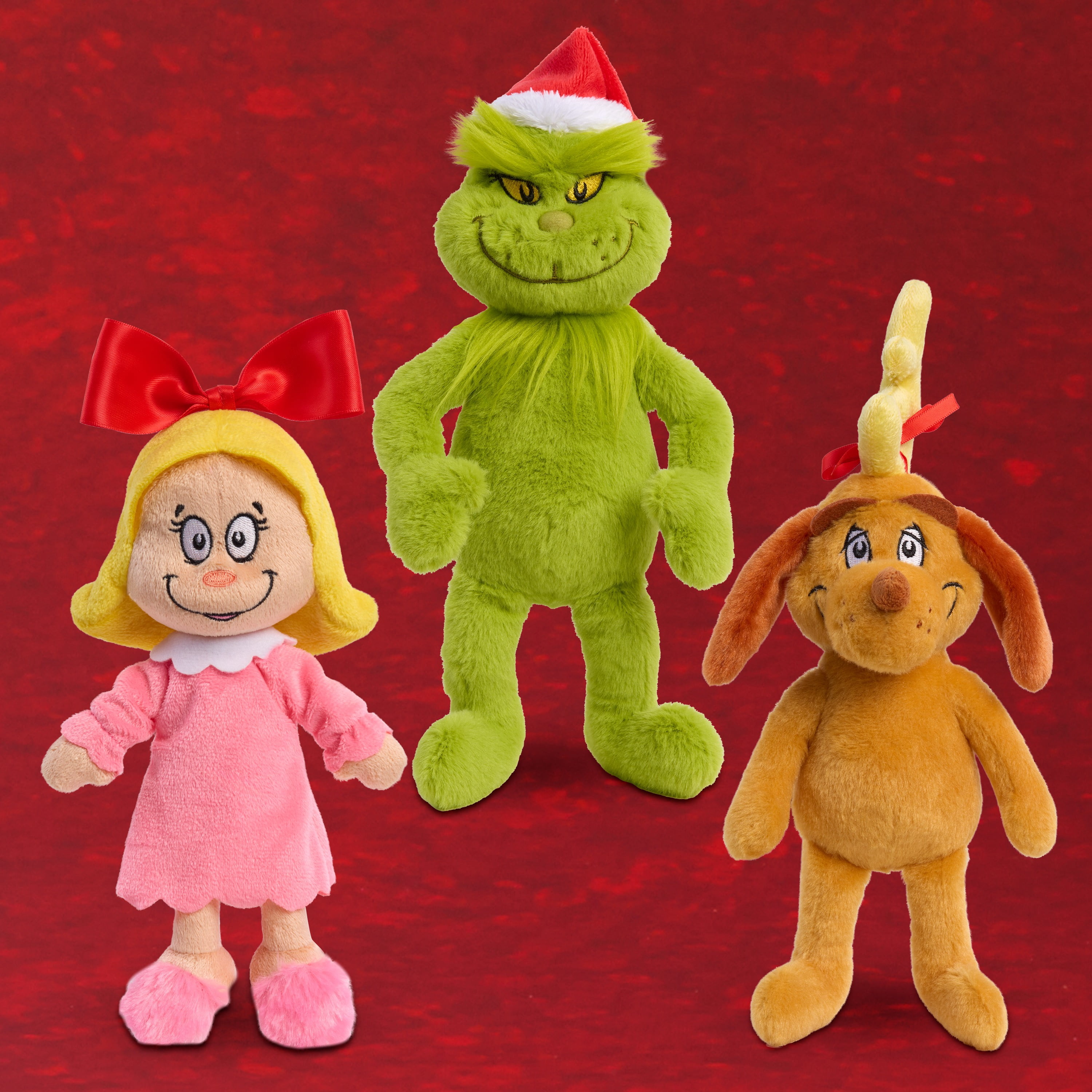 Dr. Seuss Grinch Plush Collector Set, Assortment of 3 Collector Set, 9 Inch Tall, for Ages 2 and Up