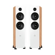 Fluance RT82 Reference High Fidelity Vinyl Turntable (White), PA10 Phono Preamp and Ai81 Powered Floorstanding Speakers (Bamboo), Ortofon OM10 Cartridge, 150W Class D Amplifier, Bluetooth