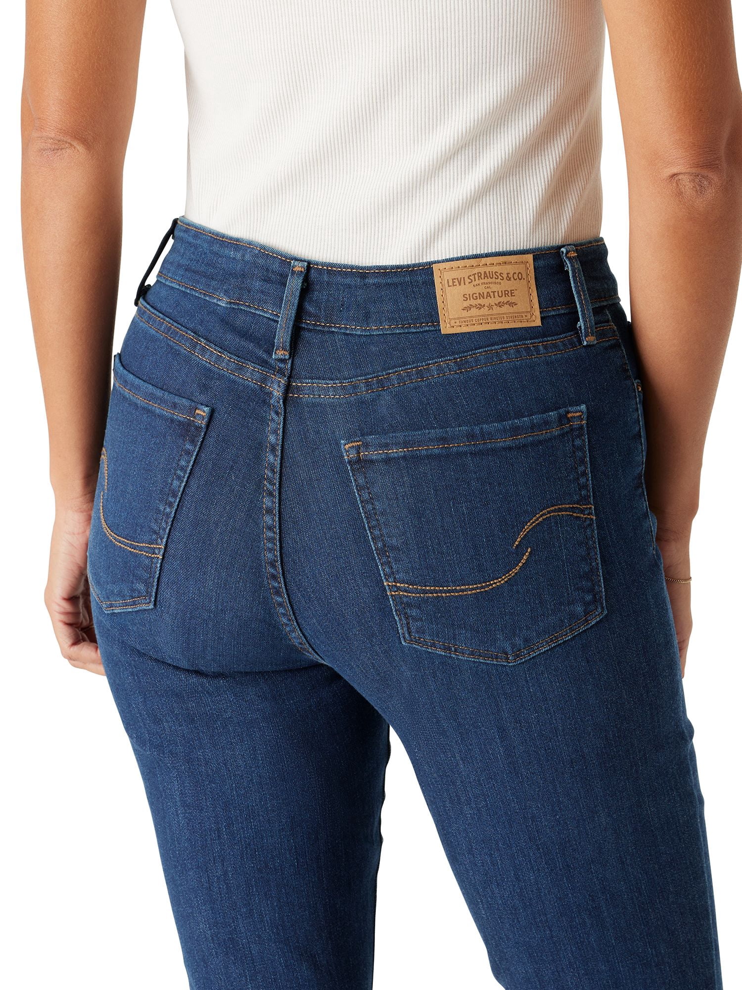 Levi Strauss Signature Women's Mid Rise Skinny Jeans, Tummy-Smoothing Pannel, Sizes 2-20