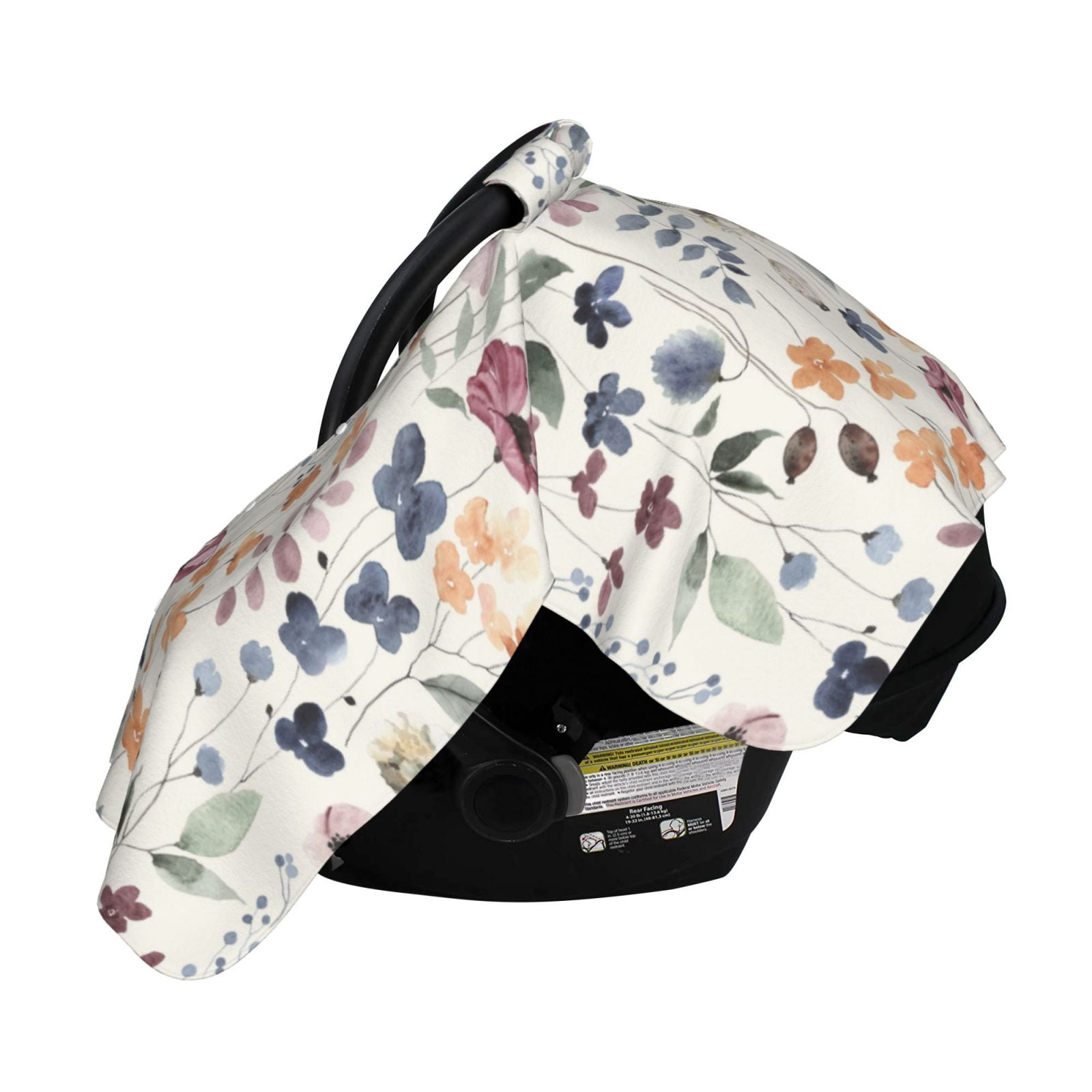 Naloa Watercolor Floral Baby Car Seat Cover, Breathable Baby Carrier Cover, Multiuse Baby Carrier Cover & Nursing Breastfeeding Cover