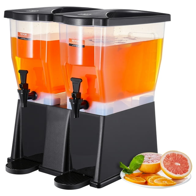 VEVOR Beverage Dispenser, 3 Gallon x 2 Drink Dispensers for Parties, Plastic Juice Dispenser