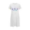 thumbnail image 4 of HomeGardon Women's Sleepwear Nightgowns for Women,Fashion Print Medium Length Dress Oversized Short Nightgown Fashion Chest Print Short Sleeve Nightdress,S-XXL, 4 of 5
