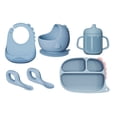 thumbnail image 1 of Napperons Ronds pour Table à Manger, Chemin de Table avec 6 Tapis de Placement, Chemin de Table Tissé, Grands Tapis de Table Ronds, Ensemble de 4 Napperons pour Table de Cuisine, Ensemble d'Alimentation en Silicone pour Bébé, Sevrage Dirigé par Bébé, 1 of 4