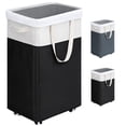 thumbnail image 1 of Cesto de ropa Goodpick Rolling con ruedas, 75 L, lona negra, 1 of 8