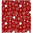 thumbnail image 4 of Valentine''s Day Shower Curtain Red White Heart Sweet Love Romantic Couple Abstract Lovely Modern Wedding Marriage Fabric Bath Curtain with Hooks, 4 of 4