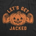 thumbnail image 2 of Mens Let's Get Jacked T Shirt Funny Halloween Pumpkin Jack-o-lantern Graphic Tee Graphic Tees, 2 of 9