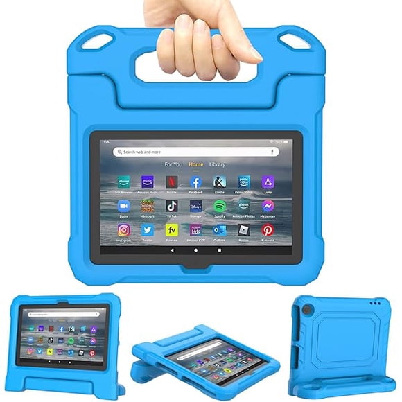 xixishop Amazon Fire 7 Tablet Case for Kids(12th Generation, 2022 Release), Lightweight Shockproof Kids Friendly Fire 7 Kids Tablet Cover with Handle Stand Incompatible iPad Samsung Lenove, Blue