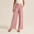 thumbnail image 3 of Fjuchai Women's Long Pants Wide Leg Pants High Elastic Waisted in The Back Business Work Trousers Long Straight Suit Pants S-5XL, 3 of 9