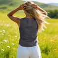 thumbnail image 5 of Lumtrix Vest Tops for Women Cotton Linen Summer Tank Top Lightweight Button Down Sleeveless Shirts V Neck Business Casual Tank 2026 for Work Office Vacation Dark Gray S, 5 of 5