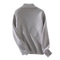 thumbnail image 4 of GDREDA Chandail à Manches Longues pour Femmes Ample Décontracté Col Roulé Doux Tricoté chandail-Over Gris,P, 4 of 7