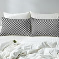 thumbnail image 4 of Erosebridal Checkered Gingham Bed Sheets Set Full Size, Grey Bed Sheets Full, Rectangle Geometry Decor, 4-Piece, 4 of 7