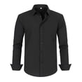 thumbnail image 6 of Mens Big and Tall Dress Shirts Button Down Shirts Long Sleeve Shirt Black 4XL, 6 of 7