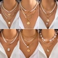 thumbnail image 2 of NICKSUN Dainty Layered Baroque Pearl OT Clasp Necklace for Women,Vintage Paperclip Pearl Chain Choker Necklace Adjustable Beaded Ball Chain Fashion Retro Charm Jewelry, 2 of 14