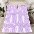 thumbnail image 2 of Manfei Modern Geometric Full Size Sheets,Stripe Lines Pattern Bed Sheets,Purple Striped Aesthetic Sheet Sets For Girl Boys,Super Cozy Room Decor,4 Pieces, 2 of 7