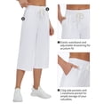 thumbnail image 6 of 2-Pack SPECIAL MAGIC Women's Capri Pants Wide Leg Cotton Yoga Sweatpants with Pockets Casual Lounge Jogger Pants, 6 of 7
