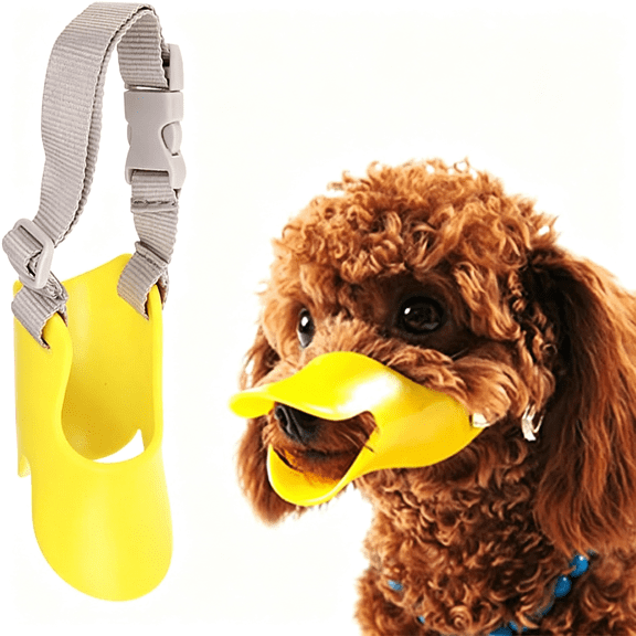 GASTROPOD Dog Muzzle,Anti Bite Silicone Duck-Bill Duck Mouth Shape Dog Mouth Covers with Adjustable Strap,Stop Barking Chewing,Anti-Called Muzzle for Small Medium Dogs(M: 11Cm/Yellow)