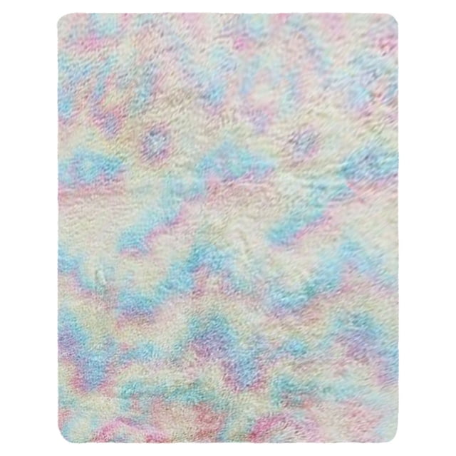 yulier Small Throw Rug, 16x24 inch Ultra Soft Rectangular Area Rug for Bedroom Living Room, Shaggy Fluffy Carpet Non Slip Indoor Rug for Nursery Home Decor, Multicolor