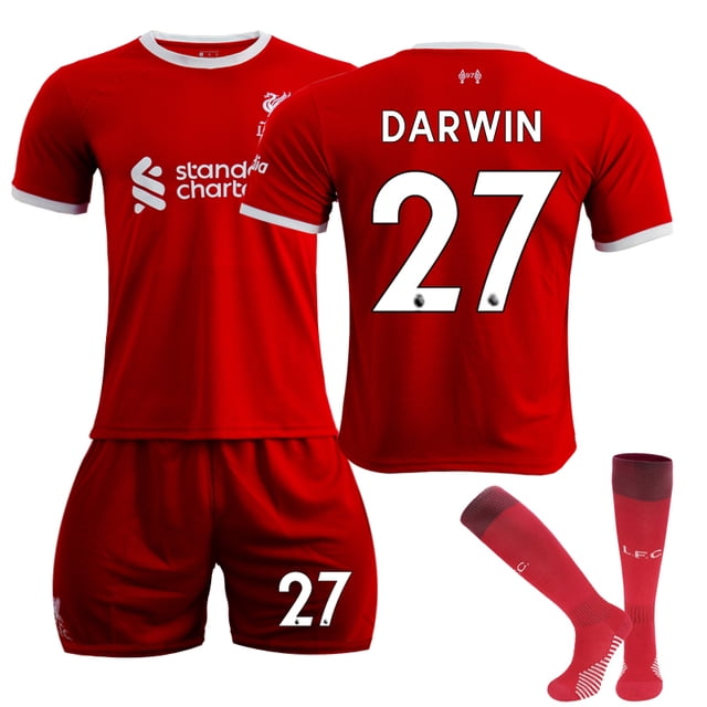 23-24 Liverpool Home Football shirt for children no - 27 DARWIN 10-11 years